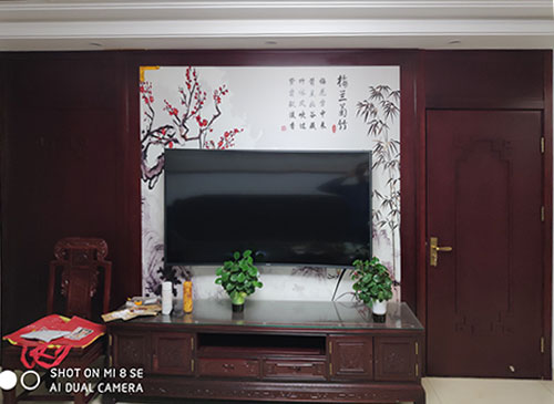 涪陵中式家庭装修电视柜效果展示