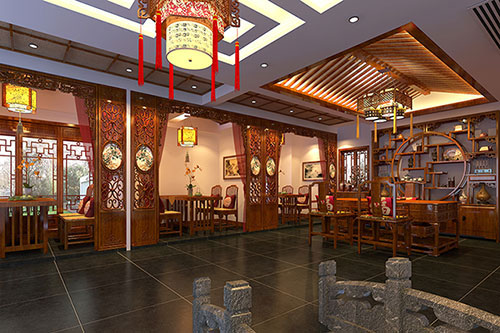 涪陵优雅恬淡中式茶叶店装修设计效果图